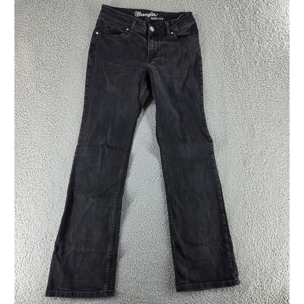 Wrangler Jeans Womens 5 Black Bootcut Jeans Mid Rise Stretch Denim Western